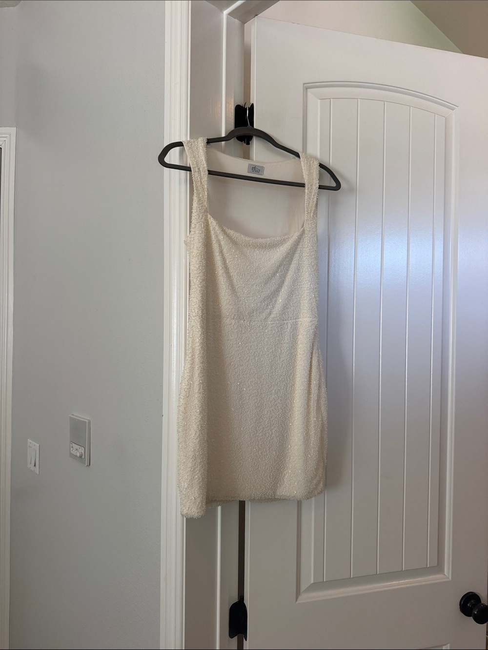 Oh Polly Cream Textured Midi Dress